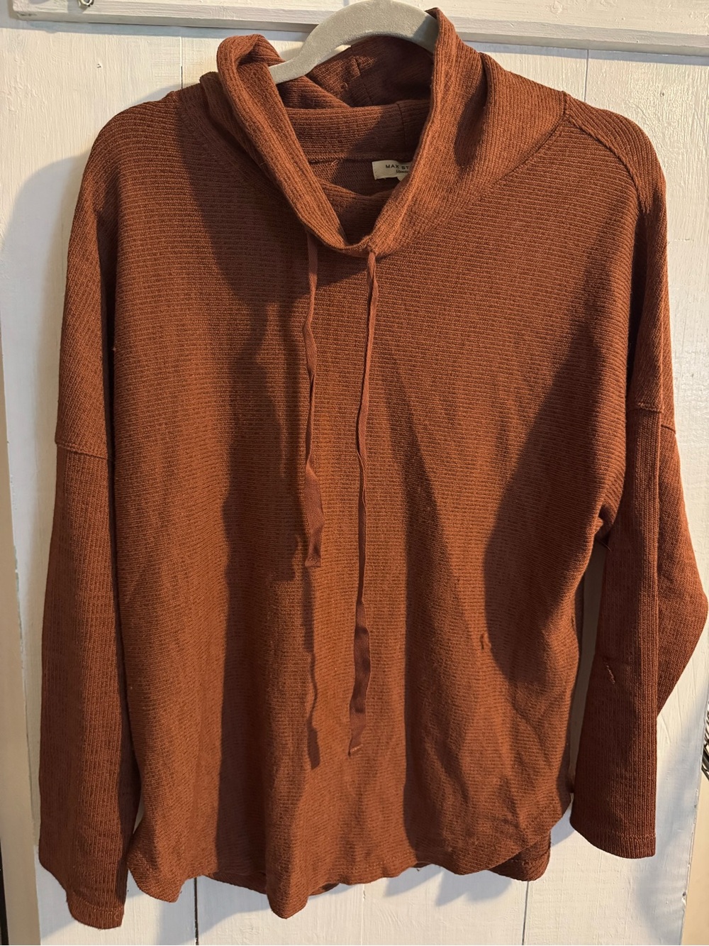 Women’s Rust Knit Funnel-Neck Sweater